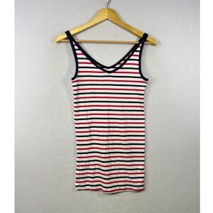 GAP Maternity‎ Striped Tank Top V Neck Sleeveless Red White Blue Size S